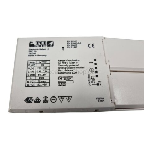 Artecta TCI elektronische ballast Hi EPC70/2 - CDM - 5KV/73W