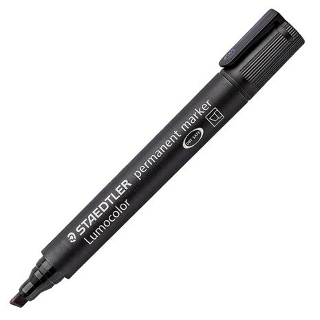 Staedtler Lumocolor 350 permanent marker met beitelpunt, set van 4 kleuren