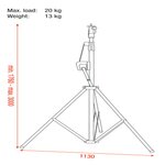 Showgear Wind-Up Light Stand Max. height 3M Max. Load 20 kg