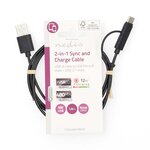 Câble Nedis USB 2.0 2-en-1, 1,0 M, USB-A   USB Micro-B / USB-C, 12 W, 480 Mbps