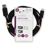 Nedis USB 2.0 kabel 3,0M, USB-A   USB-C, 15W, 480 Mbps