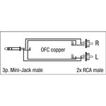 DAP FL30 - stereo mini-jack   2x RCA male L/R 6 M signal cable