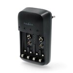 Nedis chargeur de piles Nedis NiMH AA / AAA / E-Block (9 V), noir