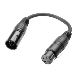 Adam Hall 3 pin XLR Female to 5 pin XLR Male DMX adapter cable 20CM
