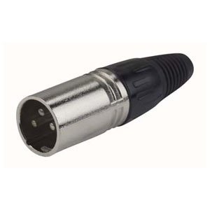 DAP-Audio XLR 3p. Connector Male, Nickel housing Black endcap