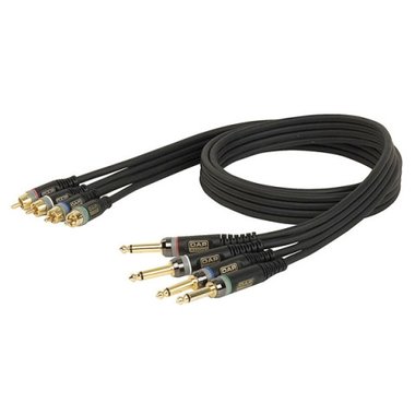 DAP Xcaliber XGL28 - RCA/M > Jack mono 4-way signalcable 0,75 m