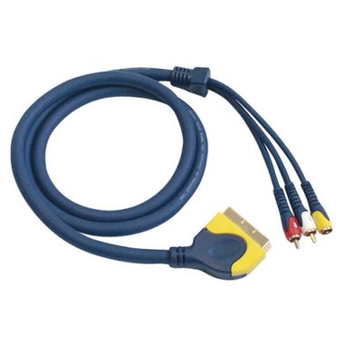 DMT FV08 - Scart > 2 RCA/M and 1 RCA/F 1,5 m adapter cable