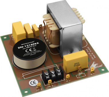 Monacor DN-1218PAX 2-way crossover network 8 Ohm max. 600W