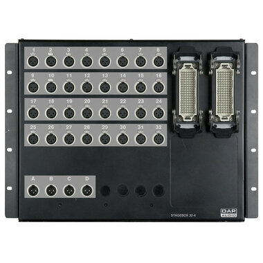 DAP Stagebox Assembled, 32 in, 4 out Neutrik Connectors, HAN 108P ILME connectors