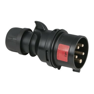 PCE CEE 16A 400V 5P Male plug, IP44, Black