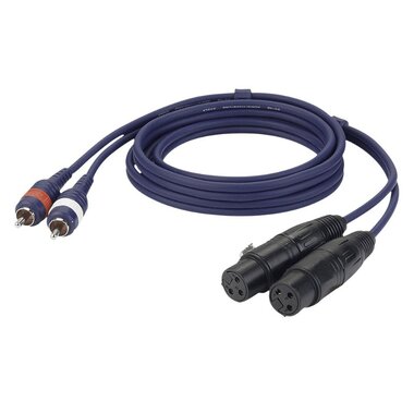 DAP FL25 - 2x Cinch Stecker L/R   2x XLR/F 3P 1,5 M Signalkabel